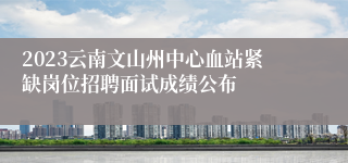 2023云南文山州中心血站紧缺岗位招聘面试成绩公布