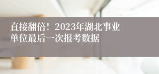 直接翻倍！2023年湖北事业单位最后一次报考数据