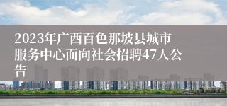 2023年广西百色那坡县城市服务中心面向社会招聘47人公告