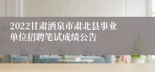 2022甘肃酒泉市肃北县事业单位招聘笔试成绩公告