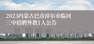 2023内蒙古巴彦淖尔市临河三中招聘外教1人公告