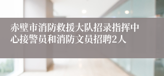 赤壁市消防救援大队招录指挥中心接警员和消防文员招聘2人