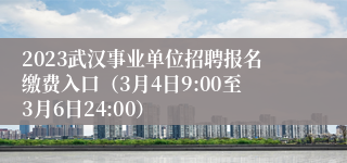 2023武汉事业单位招聘报名缴费入口（3月4日9:00至3月6日24:00）