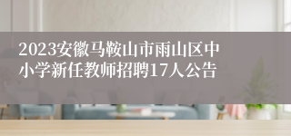 2023安徽马鞍山市雨山区中小学新任教师招聘17人公告