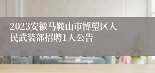 2023安徽马鞍山市博望区人民武装部招聘1人公告