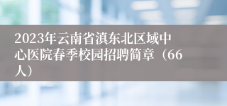 2023年云南省滇东北区域中心医院春季校园招聘简章（66人）