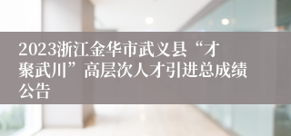 2023浙江金华市武义县“才聚武川”高层次人才引进总成绩公告