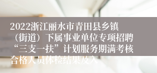 2022浙江丽水市青田县乡镇（街道）下属事业单位专项招聘“三支一扶”计划服务期满考核合格人员体检结果及入