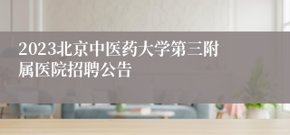 2023北京中医药大学第三附属医院招聘公告