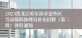 2023黑龙江哈尔滨市道外区劳动保障协理员补充招聘（第二批）体检通知