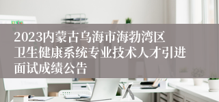 2023内蒙古乌海市海勃湾区卫生健康系统专业技术人才引进面试成绩公告