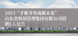 2023“才聚齐鲁成就未来”山东省机场管理集团有限公司招聘1人公告