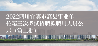 2022四川宜宾市高县事业单位第三次考试招聘拟聘用人员公示（第二批）