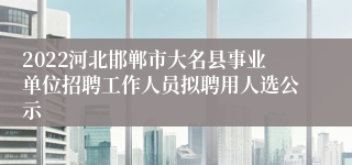 2022河北邯郸市大名县事业单位招聘工作人员拟聘用人选公示