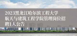 2023黑龙江哈尔滨工程大学航天与建筑工程学院管理岗位招聘1人公告