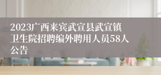 2023广西来宾武宣县武宣镇卫生院招聘编外聘用人员58人公告