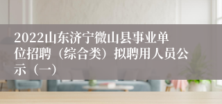 2022山东济宁微山县事业单位招聘（综合类）拟聘用人员公示（一）