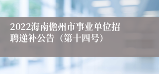 2022海南儋州市事业单位招聘递补公告（第十四号）