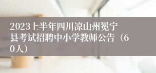 2023上半年四川凉山州冕宁县考试招聘中小学教师公告（60人）