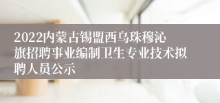 2022内蒙古锡盟西乌珠穆沁旗招聘事业编制卫生专业技术拟聘人员公示