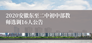 2020安徽东至二中初中部教师选调16人公告