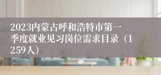 2023内蒙古呼和浩特市第一季度就业见习岗位需求目录（1259人）