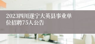 2023四川遂宁大英县事业单位招聘75人公告