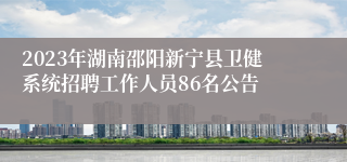 2023年湖南邵阳新宁县卫健系统招聘工作人员86名公告