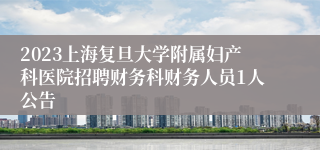 2023上海复旦大学附属妇产科医院招聘财务科财务人员1人公告