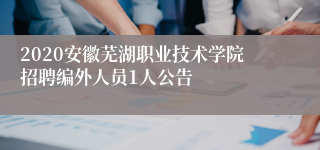 2020安徽芜湖职业技术学院招聘编外人员1人公告