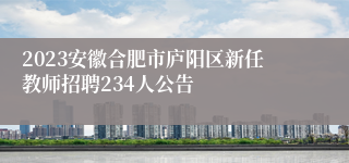 2023安徽合肥市庐阳区新任教师招聘234人公告