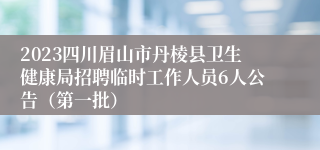 2023四川眉山市丹棱县卫生健康局招聘临时工作人员6人公告（第一批）