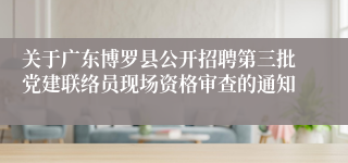 关于广东博罗县公开招聘第三批党建联络员现场资格审查的通知 