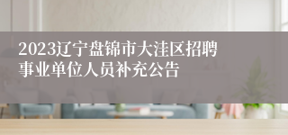 2023辽宁盘锦市大洼区招聘事业单位人员补充公告