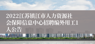 2022江苏镇江市人力资源社会保障信息中心招聘编外用工1人公告