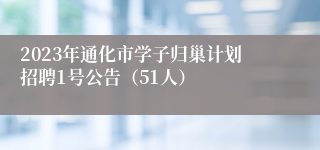 2023年通化市学子归巢计划招聘1号公告（51人）