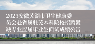 2023安徽芜湖市卫生健康委员会赴省属驻芜本科院校招聘紧缺专业应届毕业生面试成绩公告