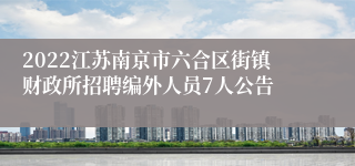 2022江苏南京市六合区街镇财政所招聘编外人员7人公告