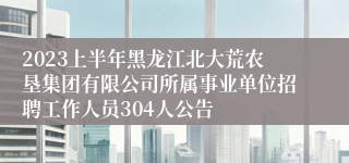 2023上半年黑龙江北大荒农垦集团有限公司所属事业单位招聘工作人员304人公告