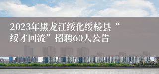 2023年黑龙江绥化绥棱县“绥才回流”招聘60人公告