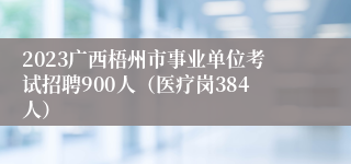 2023广西梧州市事业单位考试招聘900人（医疗岗384人）