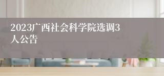 2023广西社会科学院选调3人公告