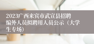 2023广西来宾市武宣县招聘编外人员拟聘用人员公示（大学生专场）