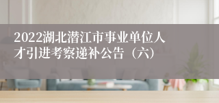 2022湖北潜江市事业单位人才引进考察递补公告（六）