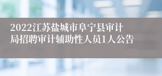 2022江苏盐城市阜宁县审计局招聘审计辅助性人员1人公告