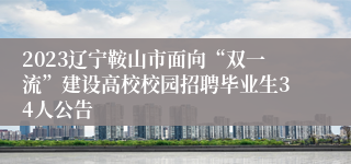 2023辽宁鞍山市面向“双一流”建设高校校园招聘毕业生34人公告