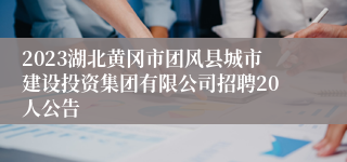 2023湖北黄冈市团风县城市建设投资集团有限公司招聘20人公告