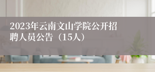 2023年云南文山学院公开招聘人员公告（15人）