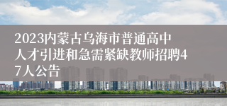 2023内蒙古乌海市普通高中人才引进和急需紧缺教师招聘47人公告