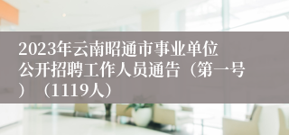 2023年云南昭通市事业单位公开招聘工作人员通告（第一号）（1119人）